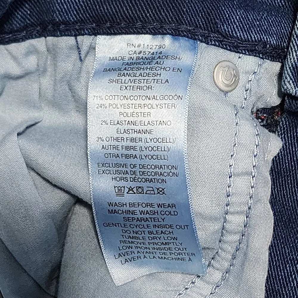 True Religion‎ Geno Big T Flap Slim Men's Y2K Streetwear Jeans 34x30 NWT